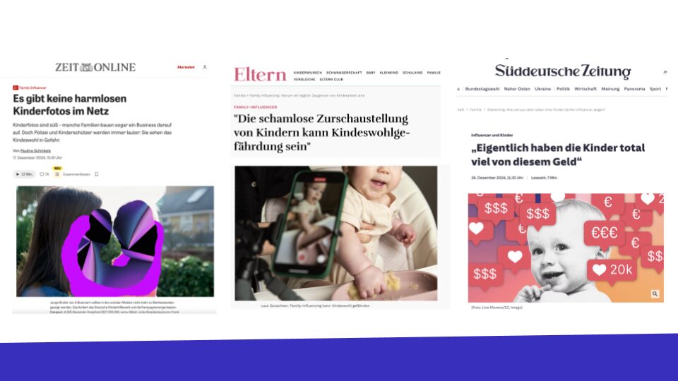 Kinderrechte-Aktivistin Sara Flieder will mit ihrer Petition die Privatsphäre von Kindern im Internet schützen. Ein Rechtsgutachten, das exklusiv von ZEIT Online veröffentlicht wurde, verschaffte ihr große Aufmerksamkeit und löste bundesweite Berichterstattung über Kinderrechte auf Social Media aus.